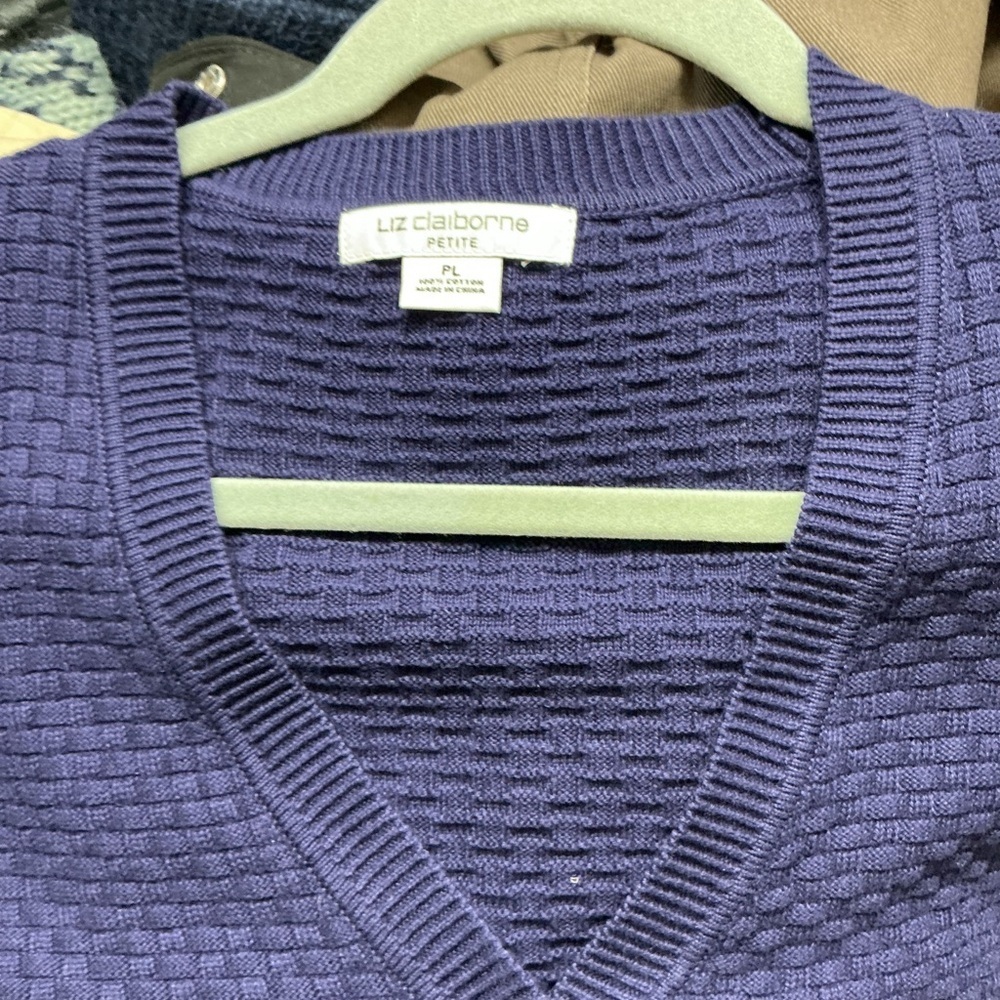 Liz Claiborne Deep Blue Cardigan Sweater - Picture 3 of 3
